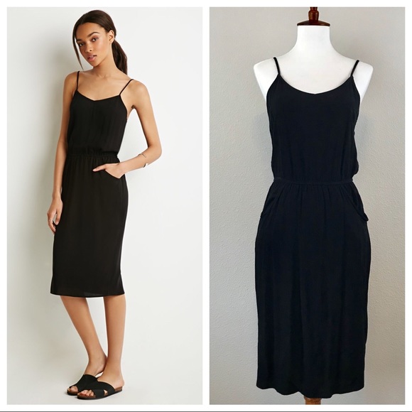 Forever 21 Dresses & Skirts - F21 V-NECK CREPE CAMI DRESS - SIZE S